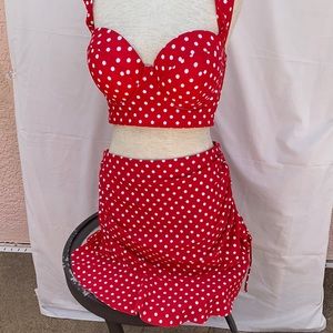 Torrid red with white pokadot size 0 bathing suit